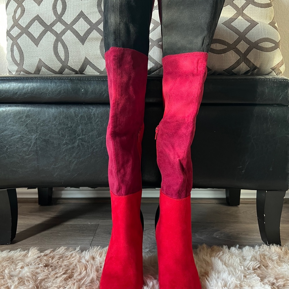 Red Women's Knee-High Boots